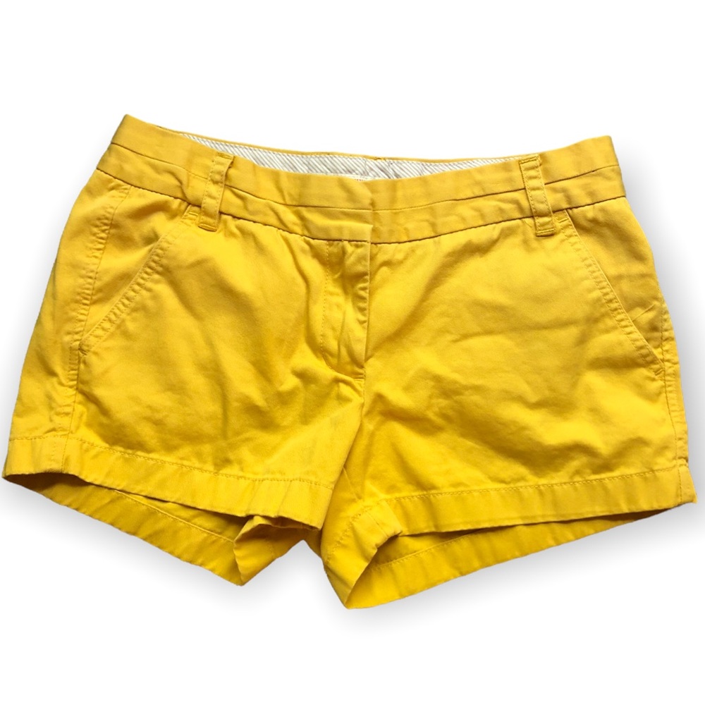 - J Crew Chino 100% Cotton broken in shorts Sz 4 yellow